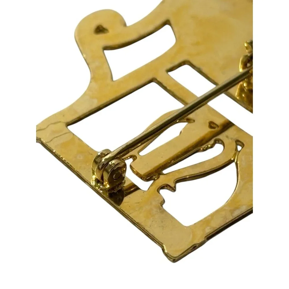 Gold Tone Victorian Vintage Style Chair Collectible Brooch Lapel‎ Pin Furniture